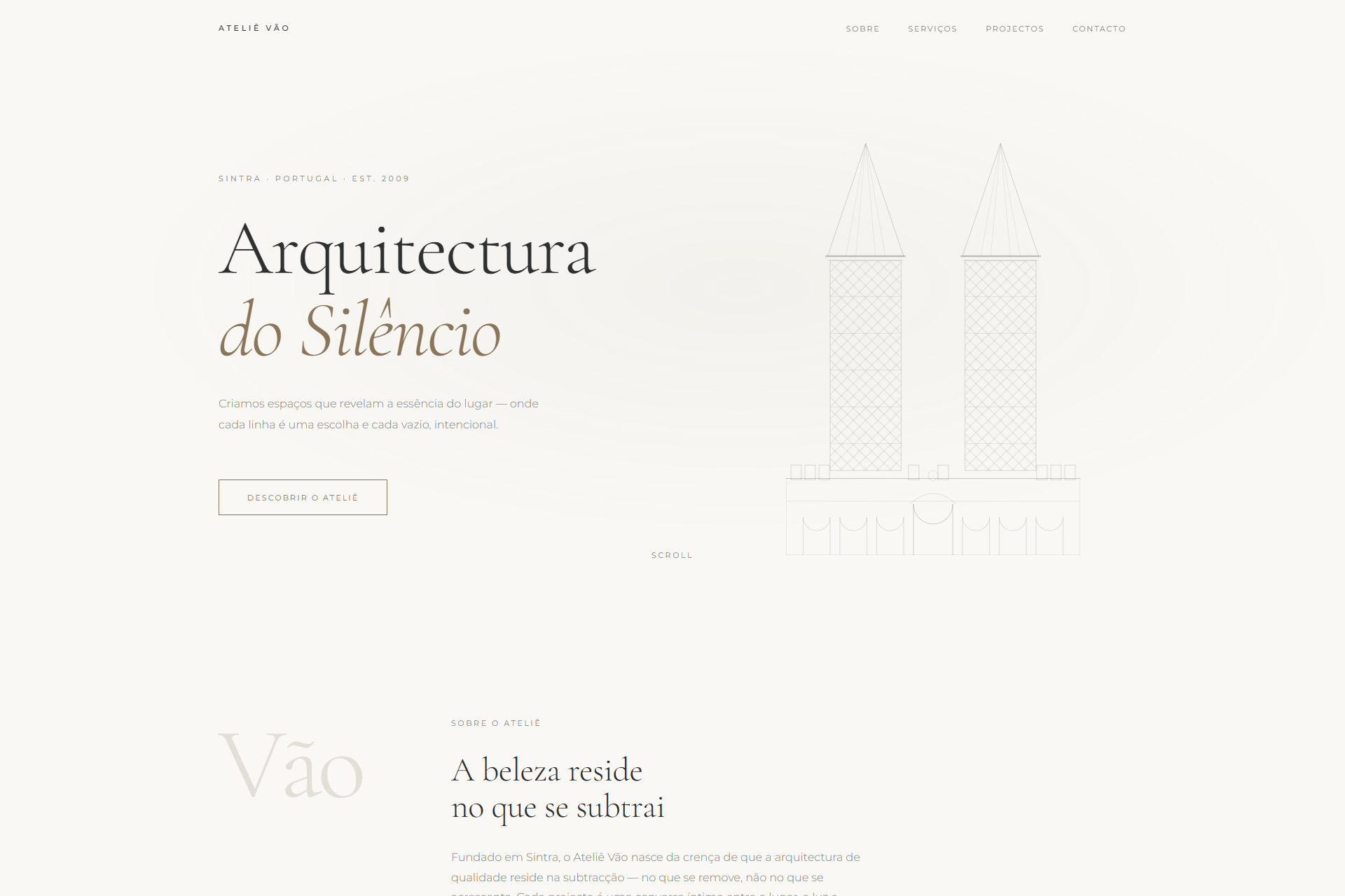 Ateliê Vão — template de arquitectura e design de interiores