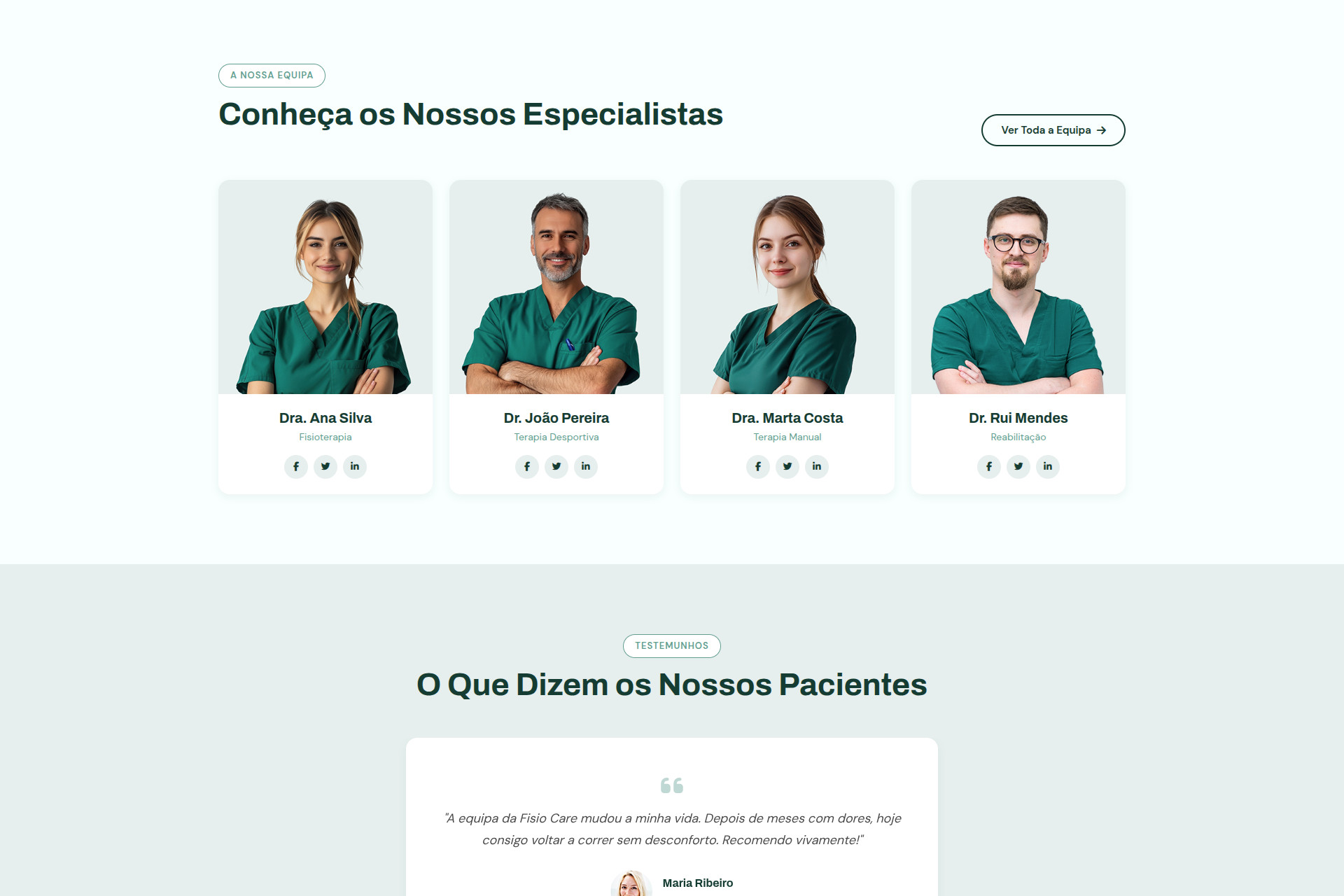 Fisiocare — Equipa