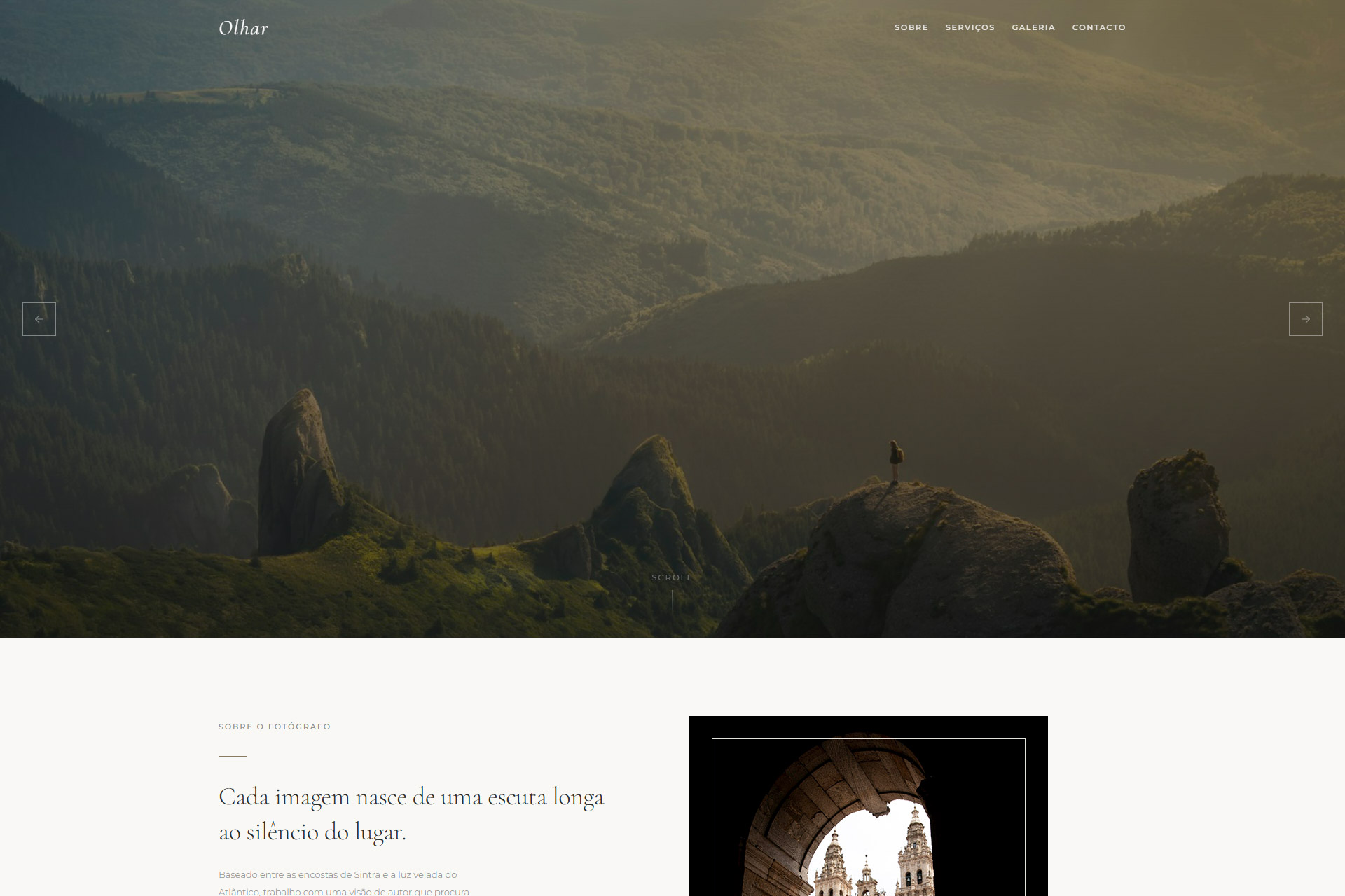 Olhar — template de fotografia e arte visual