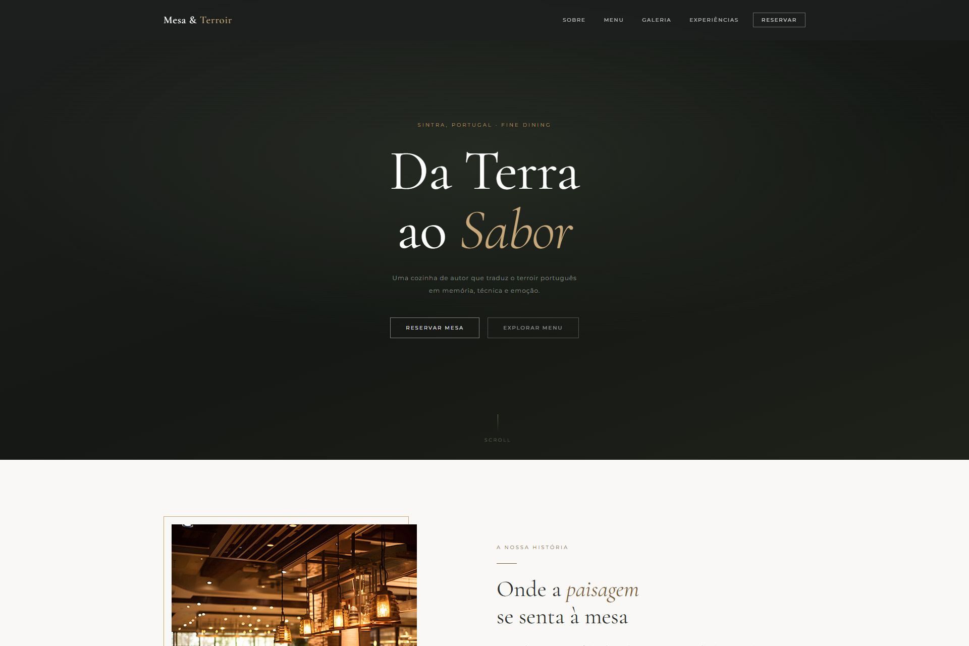 Mesa & Terroir — template de gastronomia e restauração