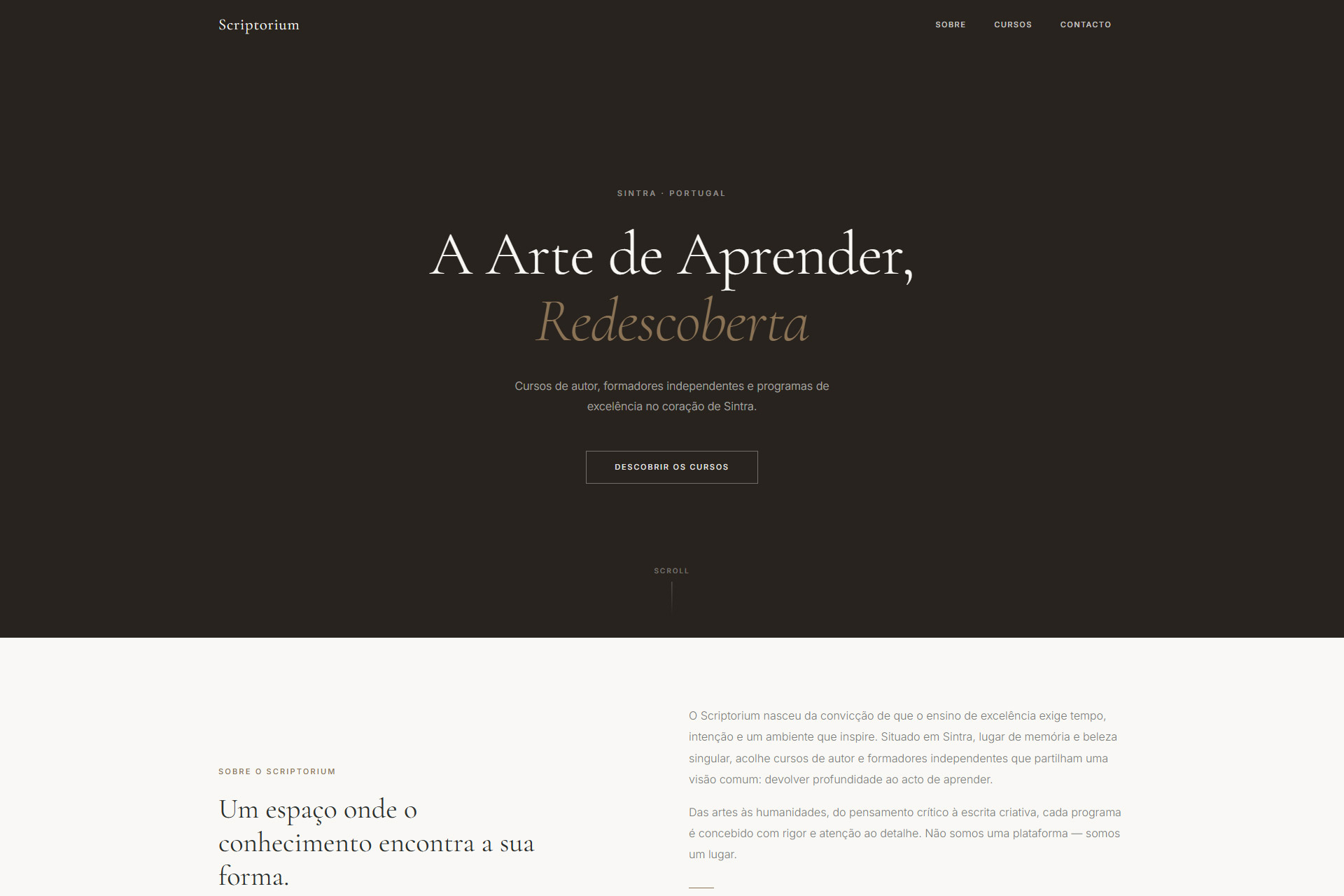 Scriptorium — template de educação e formação