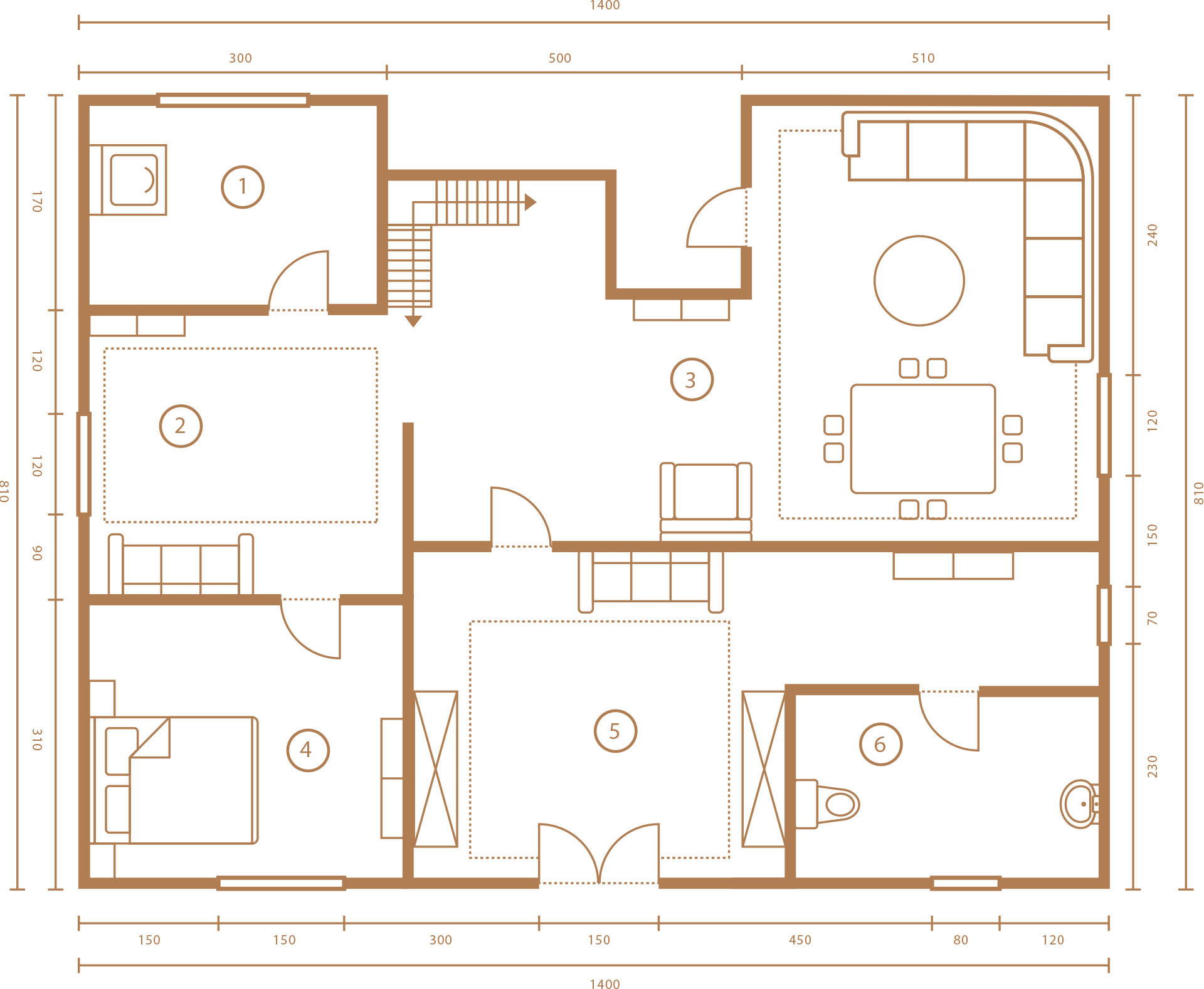 Planta arquitectónica do apartamento